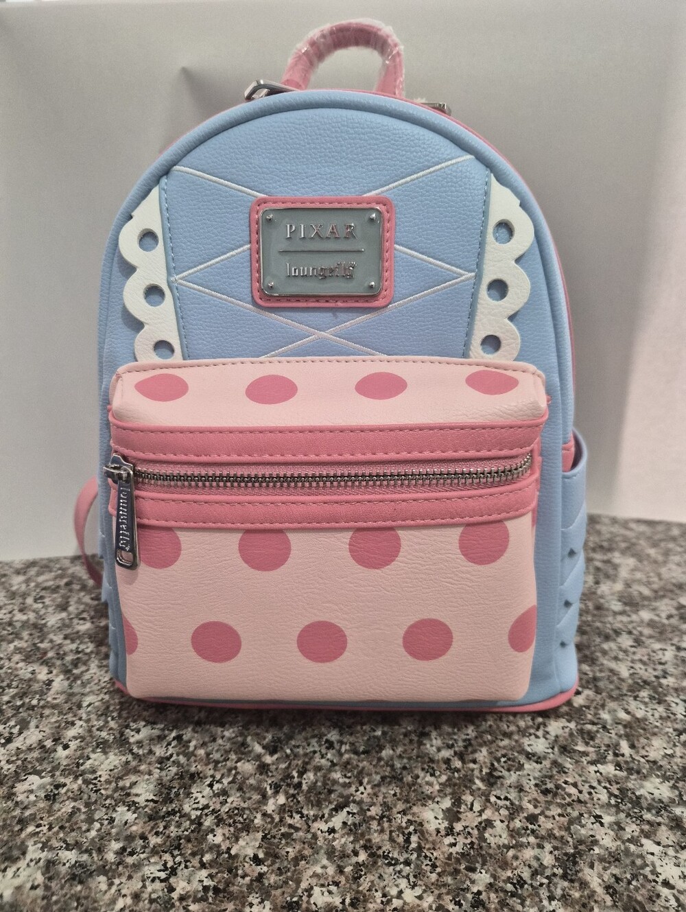 Loungefly Bo Peep Pink & Blue Polka Dot Mini Backpack